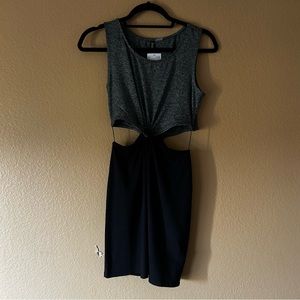 DIVIDED H&M Black & Gray Knot Cut Out Dress - Size Small - New With Tags